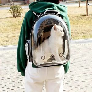 Trasportini per gatti Gabbie Case per animali domestici Gatti e cani Borsa per il trasporto Capsula spaziale Zaino Gabbia Doppia spalla Trasparente Traspirante Impermeabile Portatile 231113