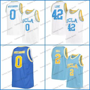 UCLA Bruins Basketball Jersey 2 Lonzo Ball 42 Kevin Love Bill Walton 0 Russell Westbrook White Blue Sched Męskie koszulki koszykówki college'u