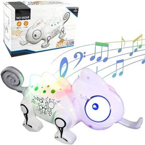 Animais elétricos / RC RC Chameleon Brinquedo animal de controle remoto Lagarto elétrico Animais de estimação eletrônicos Veículo de carro Robôs RC para crianças Presentes de aniversário Q231114