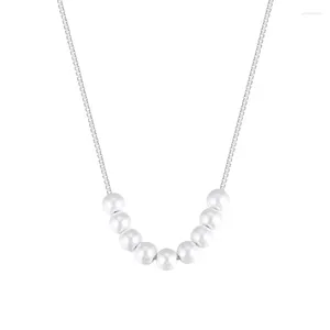 Ciondoli VENTFILLE 925 Sterling Silve Semplice Versatile Moda Temperamento Clavicola Catena Collana di perle Gioielli ciondolo donna