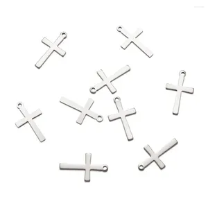 Pendant Necklaces 20Pcs 304 Stainless Steel Pendants Cross Charms For Handmade DIY Jewelry Necklace Bracelet Making 20.5x12x0.8mm Hole: 1mm