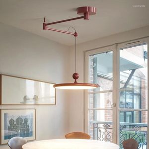 Chandeliers Modern Can Be Displaced Dining Table Folding Long Arm Rocker Light Simple Nordic Restaurant Chandelier