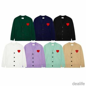 AMIs Unisex Designer AM I Paris Sweater AMIParis Cardigan Sweat France Fashion Knit Jumper Love A-line Small Red Heart Coeur Sweatshirt S-XL