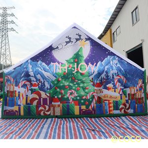 Outdoor Activities Giant Christmas theme Inflatable Maze 2024 customized Christmas inflatable laser tag maze obstacle course field for party 2123