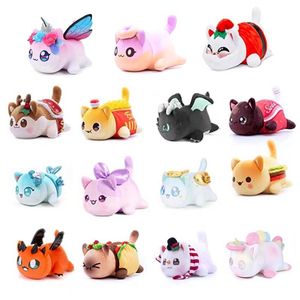 Bambole di peluche Cute Meows Aphmau Peluche Aphmau Mee Meow Cibo Gatto Coca Cola Patatine fritte Hamburger Pane Sandes Cuscino per dormire Regali per bambini 230413