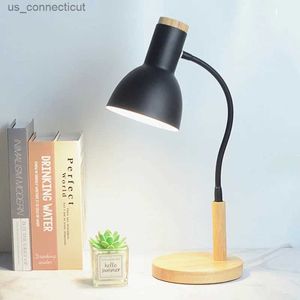 Table Lamps Wood Table Lamp For Study Child Basic Flexo LED Desk Bedroom Night Aesthetic Room Decor Bedside Reading Light Nightstand R231114
