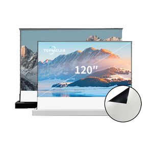 Tela do projetor elétrico de 120 polegadas rolável branco fosco Material cinema em casa 4k Tela de projeção ascendente no chão