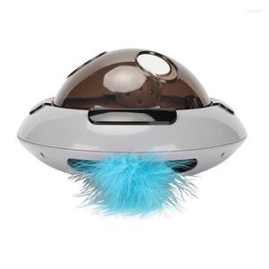 Cat Toys Interactive Funny Toy Low Noise Electric Feather Flying Saucer Shape For Exercise