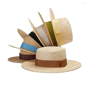 Breda brimhattar King Wheat Summer 2023 Big Flat tak Kvinnor Straw Sun Hat Dreatoble Ribbon Decoration Outdoor Travel Fashion Cap