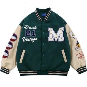 Mens Jackets American Street HipHop Baseball Uniform Jacket Y2K Spring And Autumn Brand Hong Kong Style Relaxed Casual Couple 231113