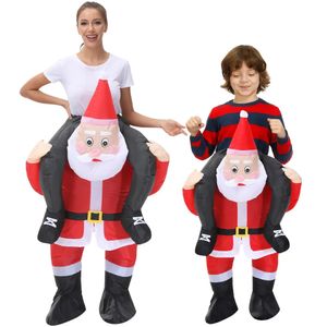 Kostium motywu Choinka Dorosły dzieci Święty Mikołaj nadmuchite kostiumy Halloween Mascot Fancy Plack Disfraz For Man Woman 231113