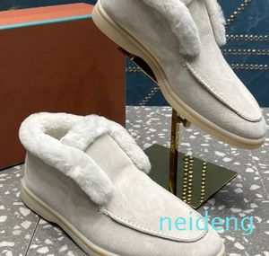 Designers de pele para mulheres quentes lã tornozelo botas clássicos fivela mocassins de caxemira alta elástica carne tendão fundo casual vestido sapatos 35-42