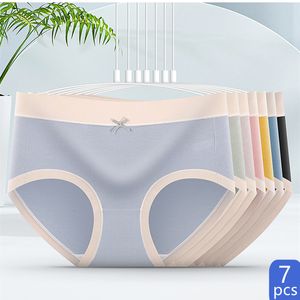 Calcinha feminina 7pcs verão feminino japonês fêmea de roupa íntima renda de renda alta modal lindies lingerie calcinha para mulheres 230414