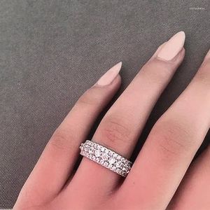 Wedding Rings CAOSHI Fashion Lady Proposal Ring With Brilliant Zirconia Silver Color Finger Jewelry For Engagement Ceremony Band Gift