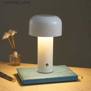 Nachtlichter, Pilz-Tischlampe, Nachtlicht, tragbar, italienisches Design, kabellos, Touch, wiederaufladbar, Dekorlampe, USB, Nachttischlampe, Desktop-Lampen, Q231114