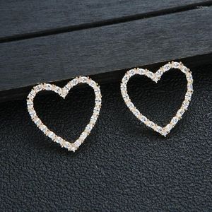 Dangle Earrings Luxury Famous Heart Full Mirco Paved Micro Zirconia Women Bridal Dress Wedding Brazil Drop Earring Fashion Jewelry E10221