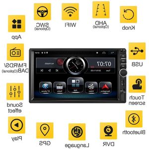 FreeShipping 2DIN Android 81 7 ''Car Multimedia Player 16G 32G 64G WiFi FM RDS DAB AUX USB TF GPS Rádio de áudio para carro 2Din Navig Ackd