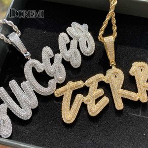 Anhänger Halsketten Trendy Kundenspezifische Halskette Doppelschicht Curise Ice Out Name Handgemachte Anhänger Halsketten Frauen Männer Bester Freund Kundenspezifischer Schmuck T230413