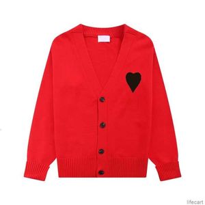 Är jag tröja Cardigan Designer Amiparis Knit Män kvinnor Frence Sweat Hoodie Jumper Big Coeur Heart Love Jacquard 2024 Spring Casual Streetwear Amis WyXt