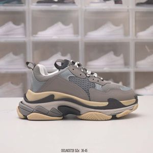 Schuhe Triple S Chunky Old Men Casual Sneaker Runner Blue Ice Grey Trainer Lime Metallic Sier Pastel o Green Dad Shoe Fashion Designer Chaussures Größe 35-44 OD2D