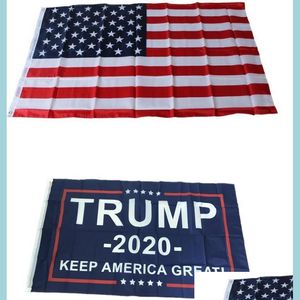 Banner Flags Donald Trump Flag Keep America Great For President Usa Polyester With Brass Grommets 3 X 5 Ft Blue Party Decor Drop Del Dh31V