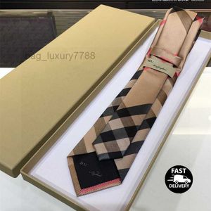 mit BOX Männer Krawatte Design Herren Krawatten Mode Krawatte Streifen Muster Stickerei Luxurys Designer Business Cravate Neckwear