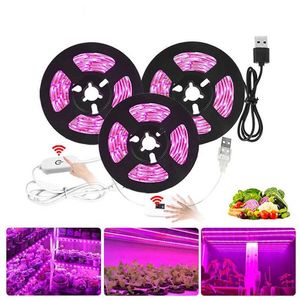 Grow Lights Grow LED -remsor Full Spectrum Light inomhusväxande lampor för växt SMD2835 5V USB Phyto Tape LED Flower Aquarium Grow Light P230413