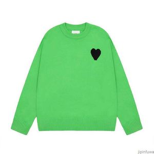 Am I Paris Amis Knited Sweater Bluets Amiparis Streetwear Amiseater Hip Hop Casual Women Długie rękawowe z kapturem koeur miłość jacquard heart pull 72x4