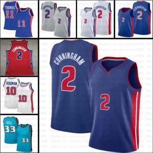 2023 Draft 2 Cade Cunningham Jersey Grant 10 Rodman Isiah 11 Thomas 33 Hill Dennis Jerseys Basketball Hot Sprzedaż Hip Hop Style Custom Football Jerseys