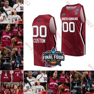 Południowa Karolina Gamecocks koszulka do koszykówki Te-Hina Paopao Tessa Johnson Milaysia Fulwiley Bree Hall Sahnya Jah Sakima Walker Custom Womens South Carolina Jerseys