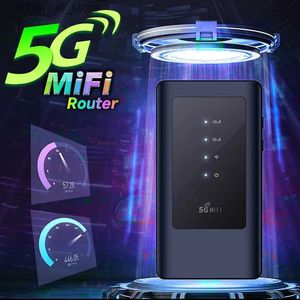 Roteadores Chaneve MiFi Mobile Modem 5G Sim Card Wifi Router Poket WiFi5 Dual Band 5Ghz Hotspot Dispositivo Wi-Fi portátil com bateria de 4400mAh Q231114