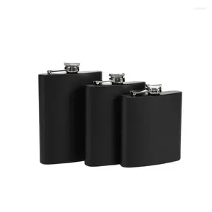 Hip Flasks 6-12 Oz Flask For Liquor Stainless Steel Matte Black Pocket Portable High Quality Wine Whisky Pot Bottle Screw Cap