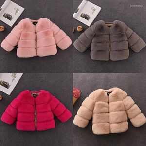 Jackets Autumn Winter Girls Faux Fur Coat Solid Kids Coats Warm Children For Baby Jacket Outerwear Parkas