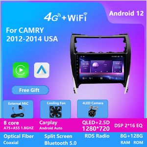 Pekskärm Video Android Car Radio 2.5D GPS Navigation Autoradio Multimedia Player 2 Din Car Audio Stereo för Toyota Camry 2012-2014 (USA Version)