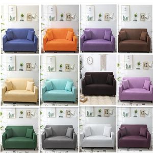 Stol täcker 2023 Fyra säsonger Modern enkel elastisk soffa täcker fast färg all-inclusive tyg handduk antislip