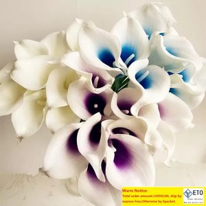 Real Touch Callas 108p 35 cm konstgjorda blommor calla liljor PU Flower WhiteBlackCoralpurple för DIY Bride Bouquet Wedding Supplies