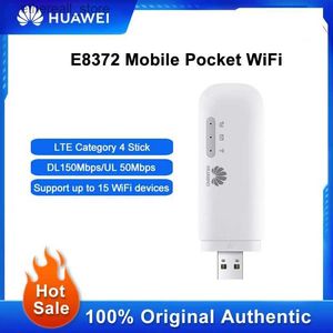 Routery odblokowane E8372 Modem 4G WiFi SIM Card 150 Mbps Pocket Wi -Fi Router USB Dongle do Outdoor Home Office Q231114