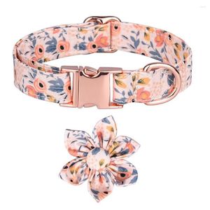 Dog Collars 1 Set Pet Neck Strap Good Wear-resistant Necklace Cute Floral Print Cat Jewelry Supplies