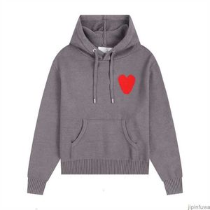 AMIS Pull Amisweater Knited Sweter Hoody Amis Paris Hooded Pullover Red Heart Men Men Kobiety swobodne bluzy