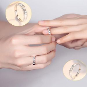 Wedding Rings 2Pcs/set Romantic Couple For Women Men Punk Forever Love Promise 520 And 1314 Ring Valentine'S Day Gift Alloy