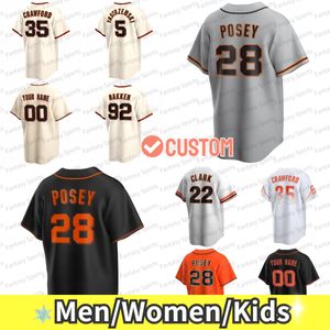 35 Brandon Crawford Baseball 5 Mike Yastrzemski Custom Jersey 28 Buster Posey 2022 City Connect Evan Longoria Brandon Belt 41 Wilmer Flores 23 Joc Pederson Joey Bart