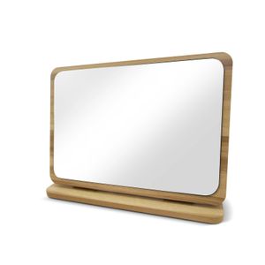 Compact Mirrors Wooden Desk Mirror Swivel Single-Sided Makeup Table Mirror Portable Removable Countertop Private Room High-Definition Make Up 231113