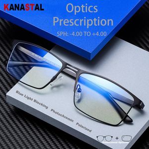 Óculos de sol quadros homens luz azul bloqueando óculos de leitura miopia prescrição óculos quadro lentes ópticas computador eyewear 231113