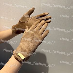 Designer Women Gloves Wool Pink Glove Yellow Gloves Ladies Winter Leather Womens Mitten With Box Accessories