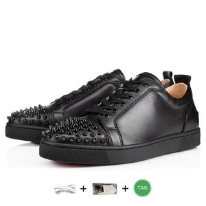 Bottomshoes Sıradan Kırmızı 2024 Erkek Ayakkabı Lüks Tasarımcılar Kırmızı Dipler Yüksek Düşük Üstler Çivili Çiviler Moda Süet Süet Deri Siyah Gümüş Adam Kadınlar Fl