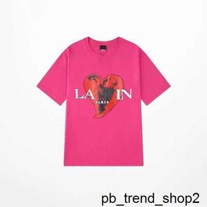 メンズTシャツLanvinT​​シャツデザイナーラグジュアリークラシックチェストレタープリントメンズアンドレディーストップサマーベアーブルハイ25 754E