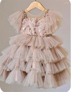 Abiti per ragazza Neonate Abito Fodera rosa Abito da festa Tutu Strati Tulle Principessa Vestido Bambini Boutique Abbigliamento 1-12T Outfit