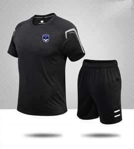 Tute da uomo FC Girondins de Bordeaux abbigliamento estivo a maniche corte per il tempo libero abbigliamento sportivo da jogging camicia traspirante in puro cotone