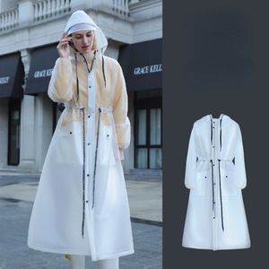 Regenmäntel Qualität Damen Stilvoller Langer Regenmantel Wasserdichte Regenjacke mit Kapuze Regenmantel Herren Regenanzug Undurchlässiger Poncho Regenbekleidung 230414