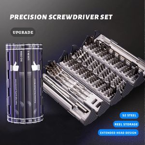 Diğer El Aletleri 128 1 Hassas Tornavida Set Makarası Depolama Tasarımı S2 Çelik Malzeme Manyetik Torx Hex Phillips Vidalı Terim Bit Onarım Aracı 231113